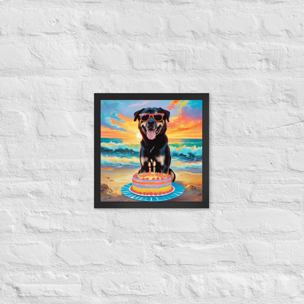 PugMug Custom Blue Framed Print