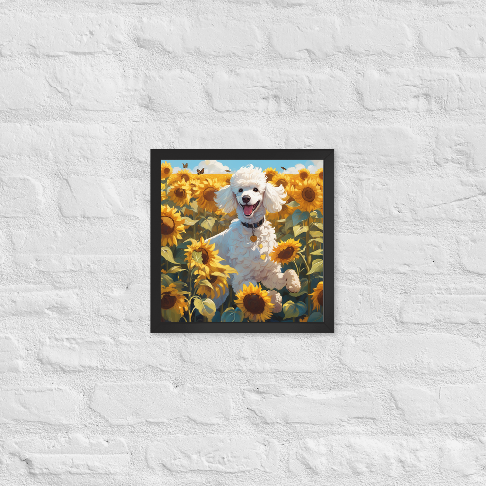 PugMug Custom White Poodle Framed Print