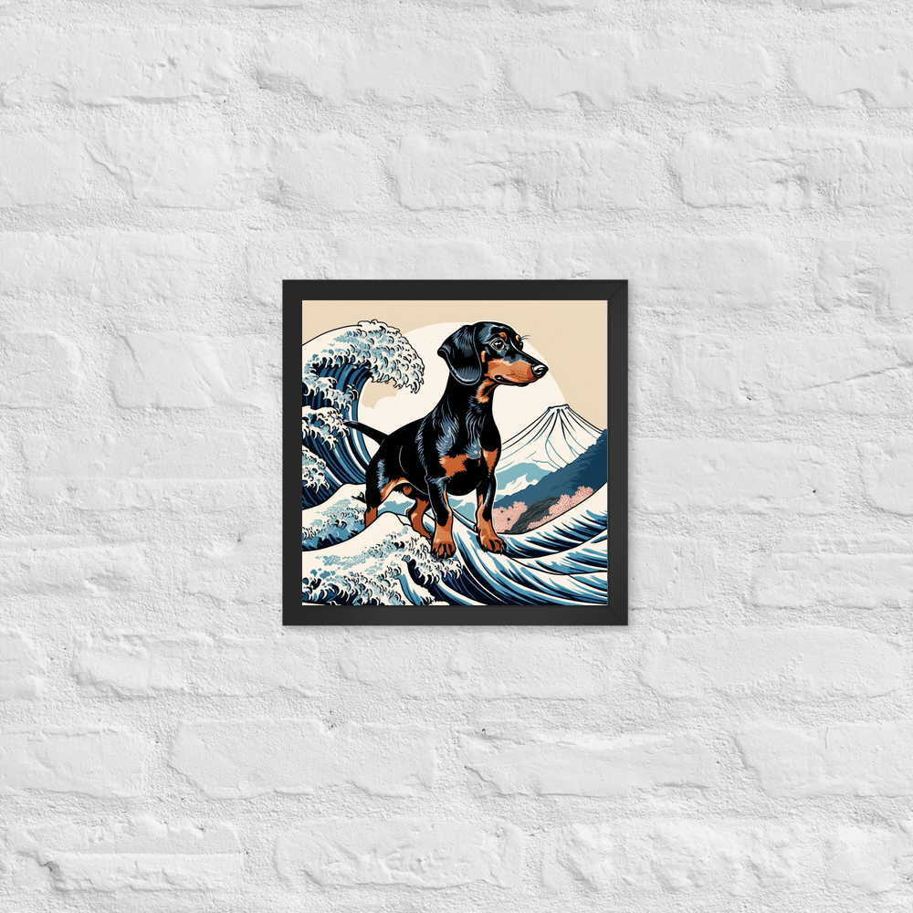 PugMug Custom Black Dachshund Framed Print