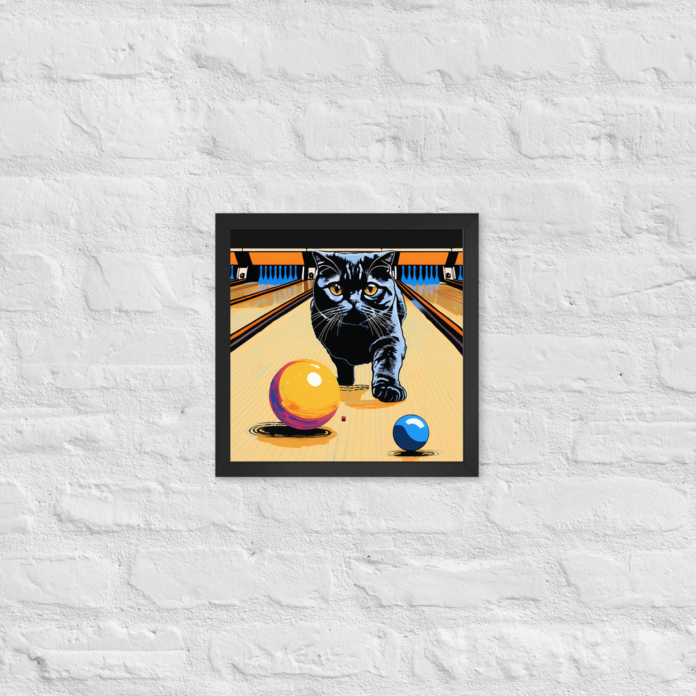 PugMug Custom Black Scottish Fold Cat Framed Print