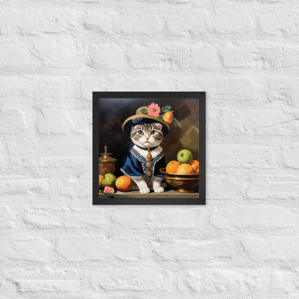 PugMug Custom Tabby Scottish Fold Cat Framed Print