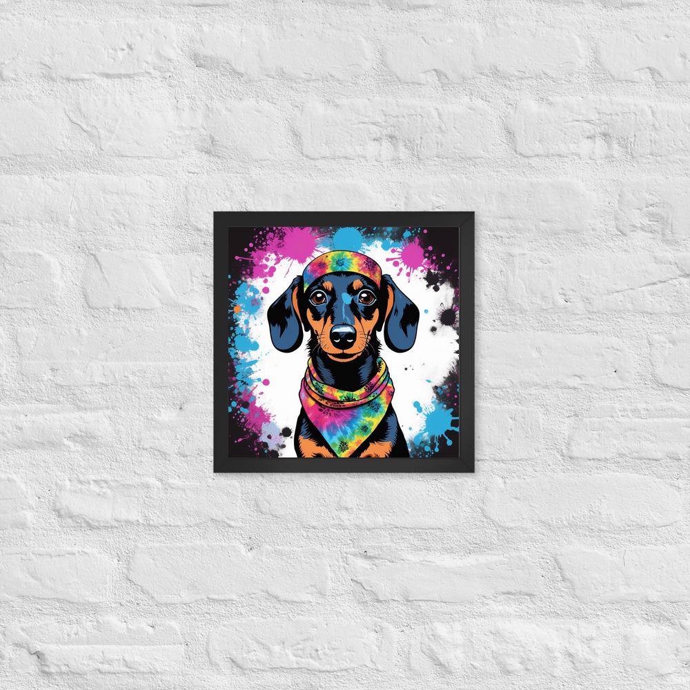 PugMug Custom Black Dachshund Framed Print