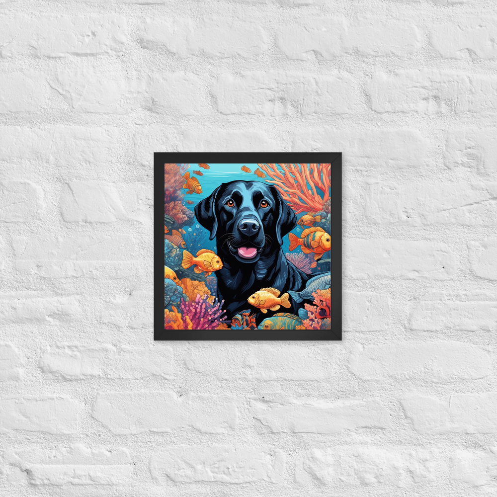PugMug Custom Black Labrador Retriever Framed Print