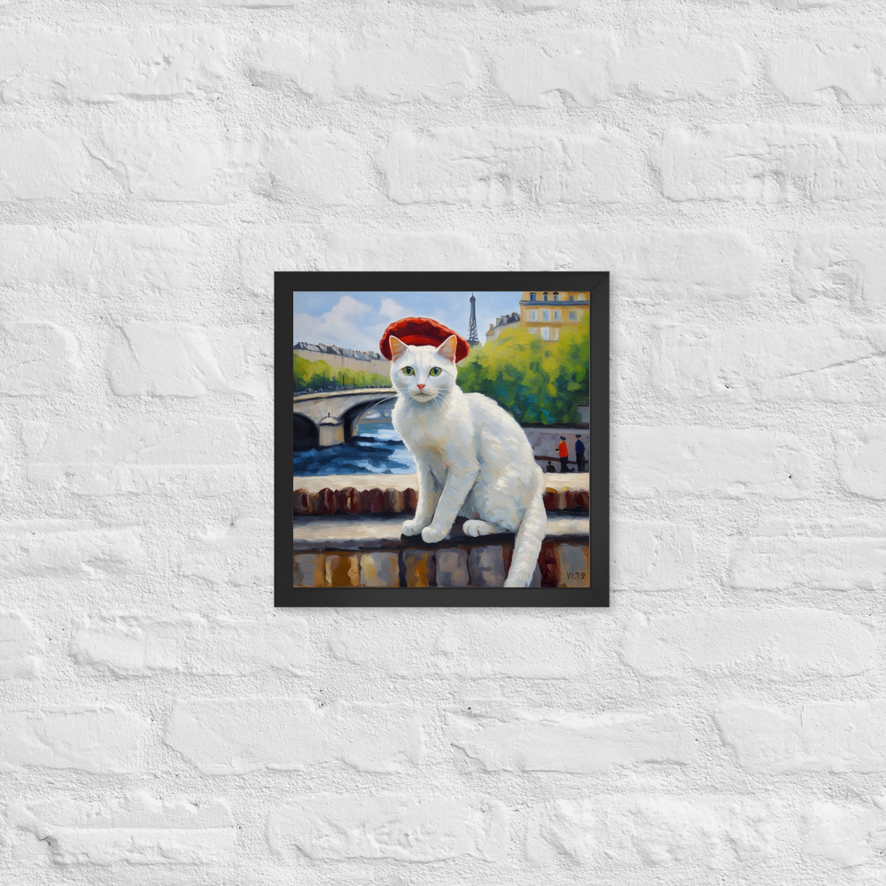 PugMug Custom White Exotic Cat Framed Print