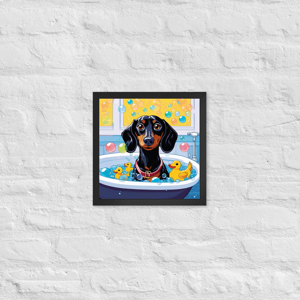 PugMug Custom Black Dachshund Framed Print