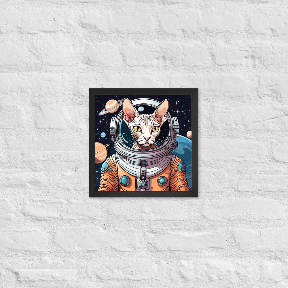 PugMug Custom Tabby Sphynx Cat Framed Print