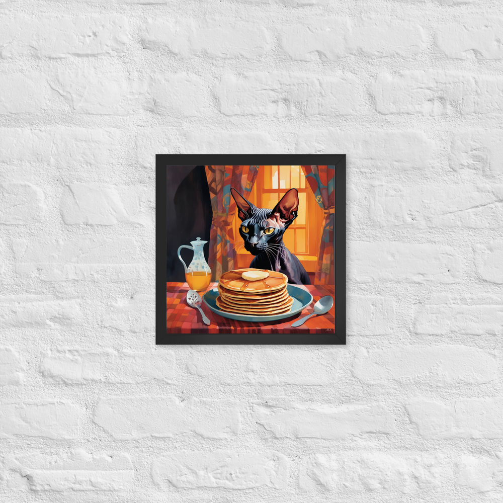 PugMug Custom Black Sphynx Cat Framed Print