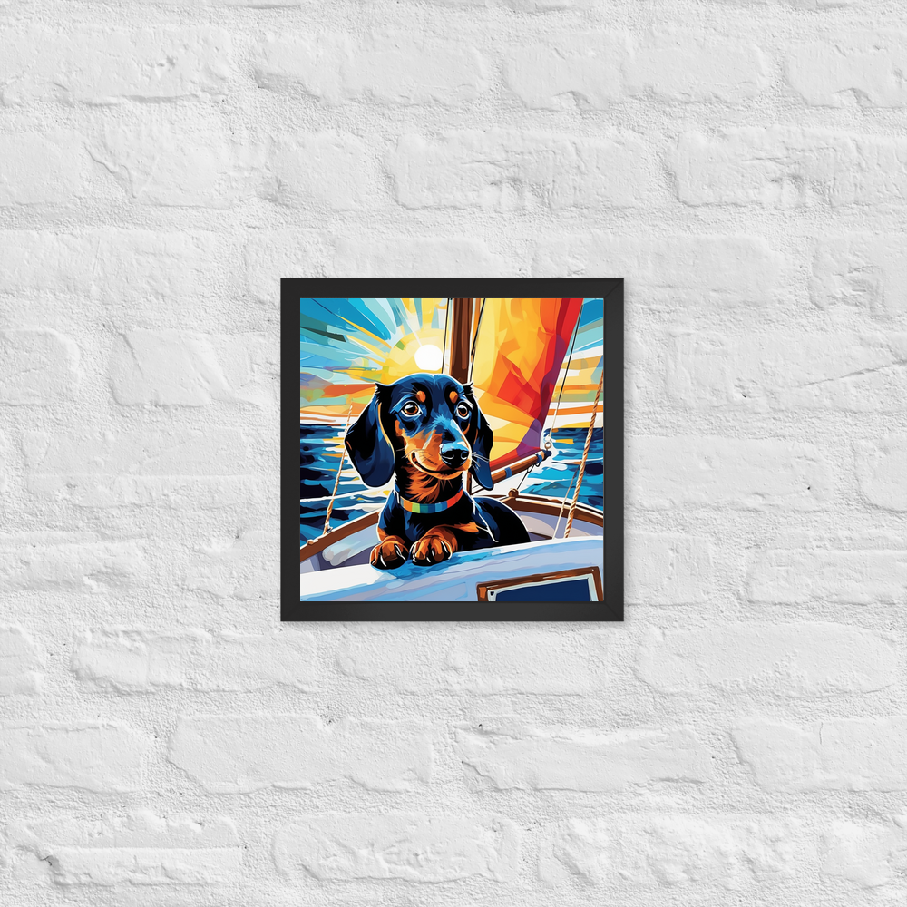 PugMug Custom Black Dachshund Framed Print