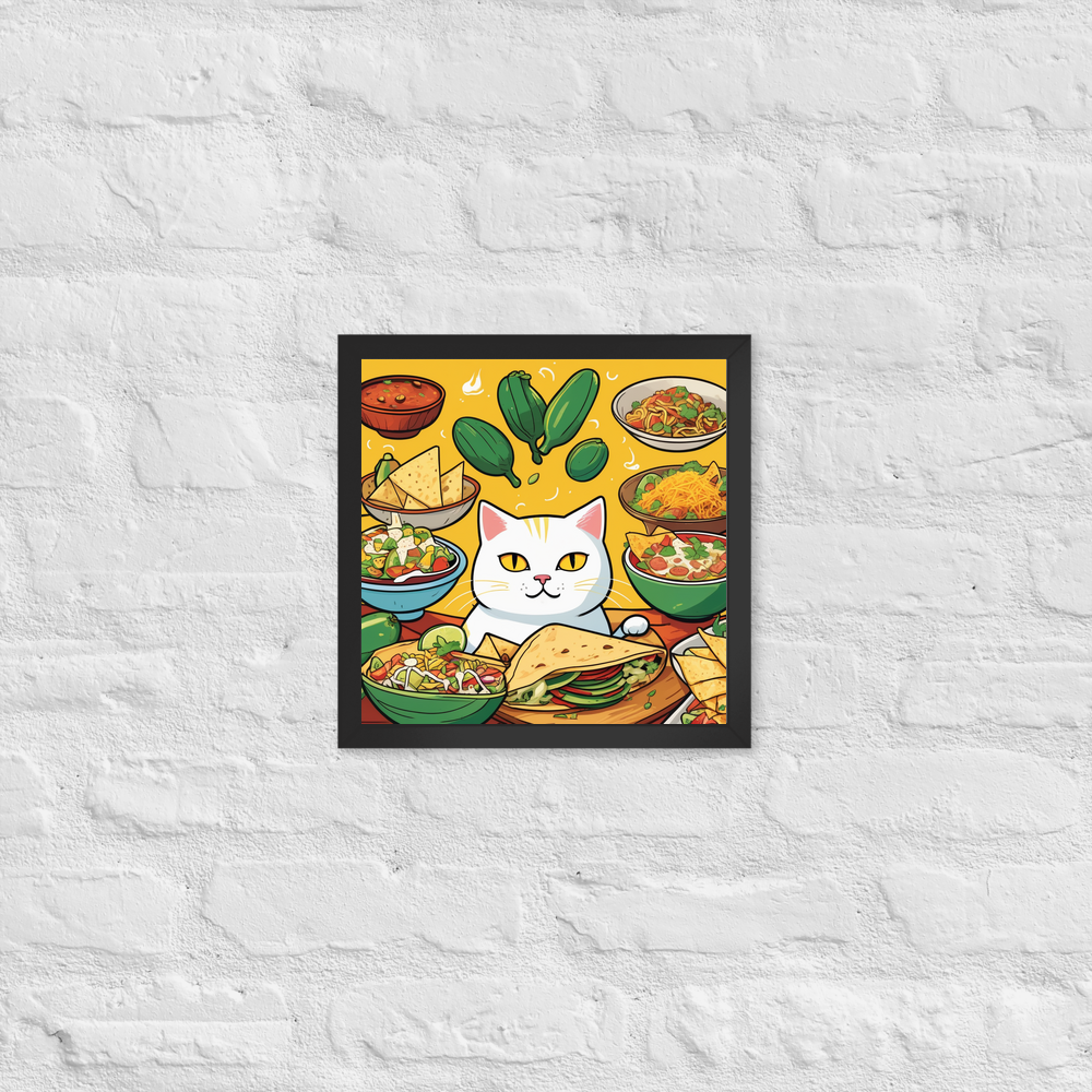 PugMug Custom White Companion Cat Framed Print