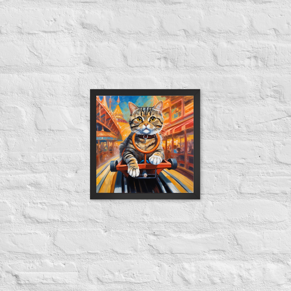 PugMug Custom Tabby Scottish Fold Cat Framed Print