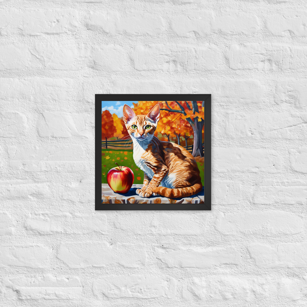 PugMug Custom Tabby Devon Rex Cat Framed Print