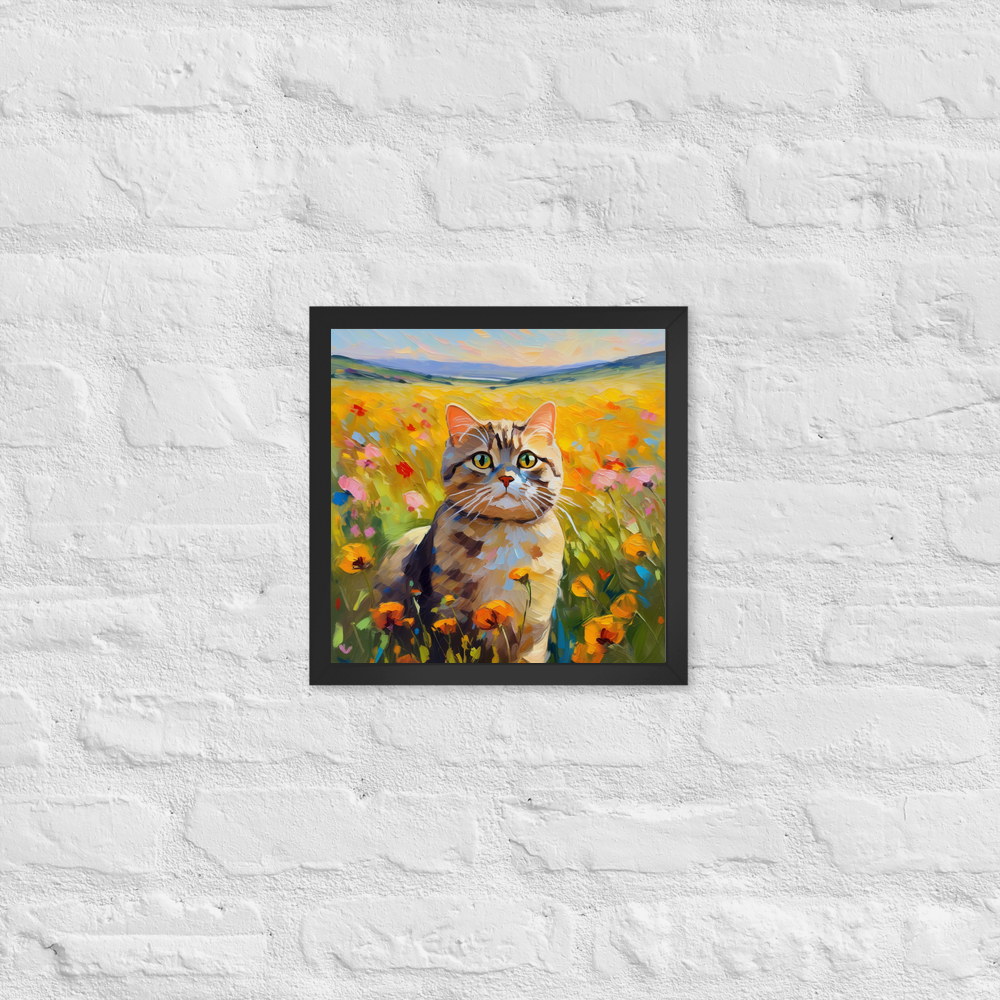 PugMug Custom Tabby Scottish Fold Cat Framed Print