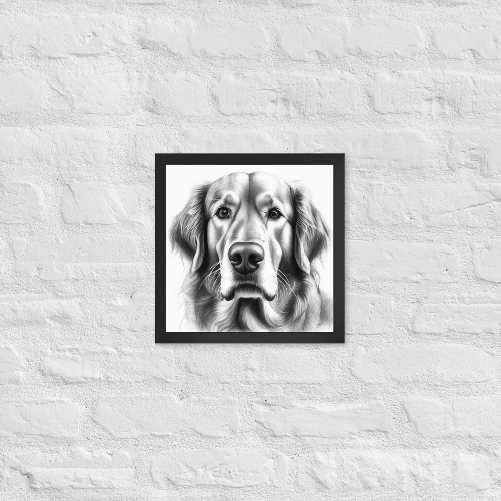 PugMug Custom Golden Retriever Framed Print
