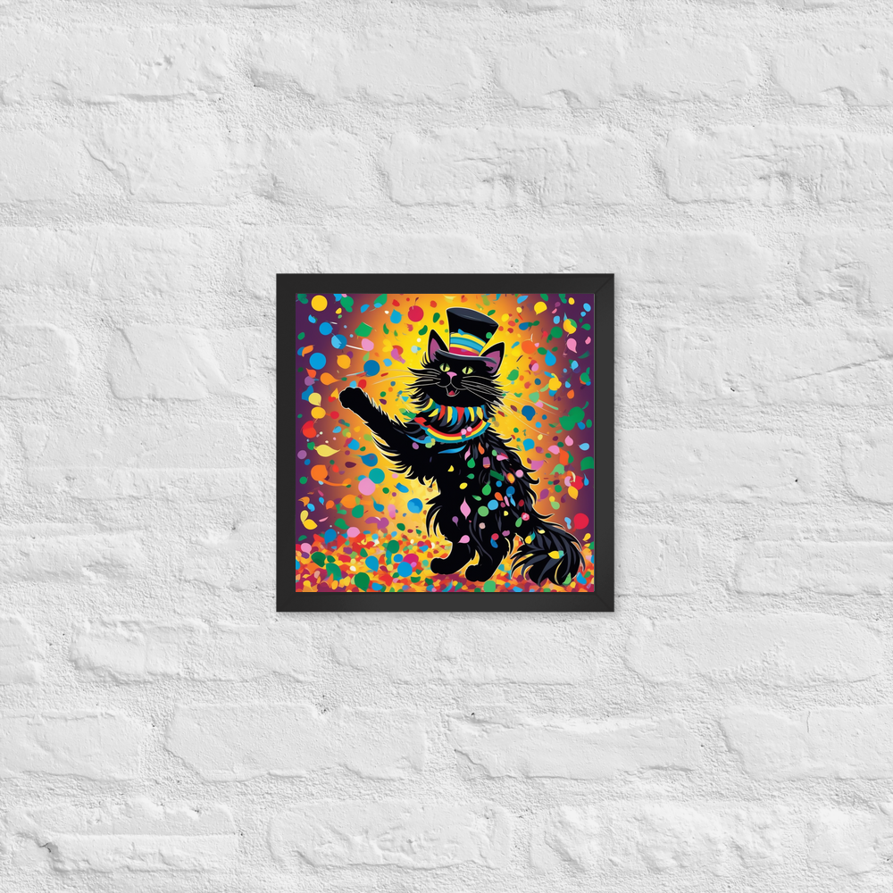 PugMug Custom Black Maine Coon Cat Framed Print