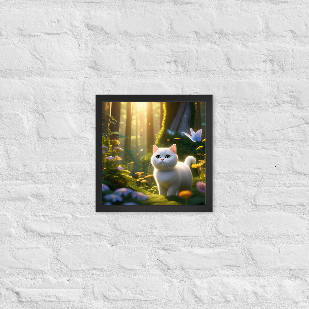 PugMug Custom White British Shorthair Cat Framed Print