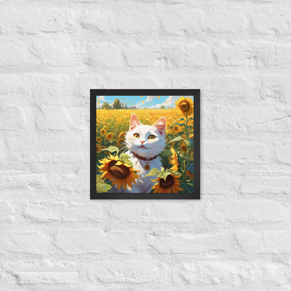 PugMug Custom White Companion Cat Framed Print