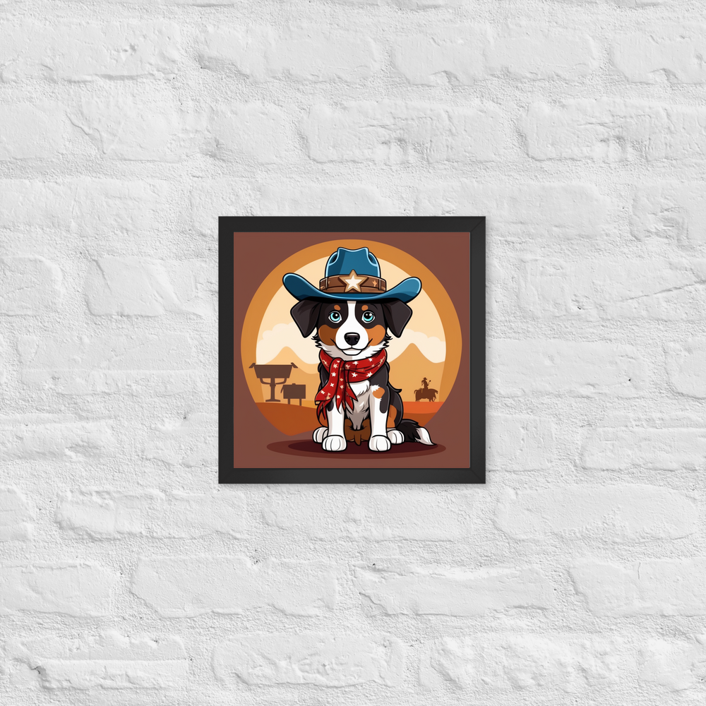PugMug Custom Miniature American Shepherd Framed Print