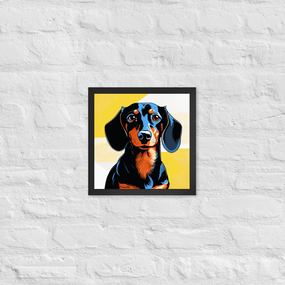 PugMug Custom Black Dachshund Framed Print