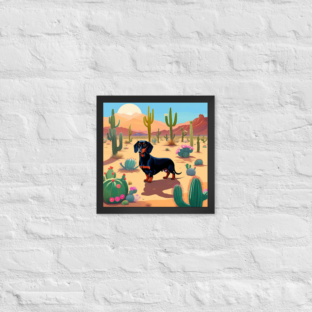 PugMug Custom Black Dachshund Framed Print