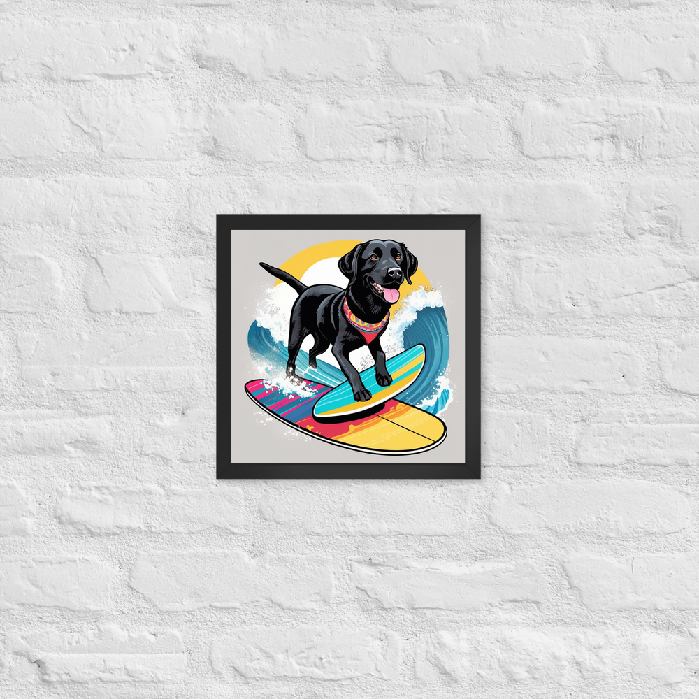 PugMug Custom Black Labrador Retriever Framed Print