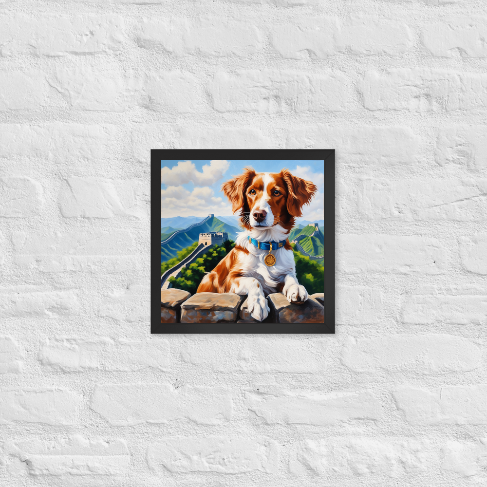 PugMug Custom Brittany Dog Framed Print