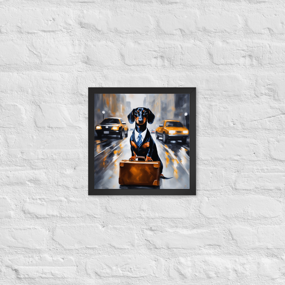 PugMug Custom Black Dachshund Framed Print