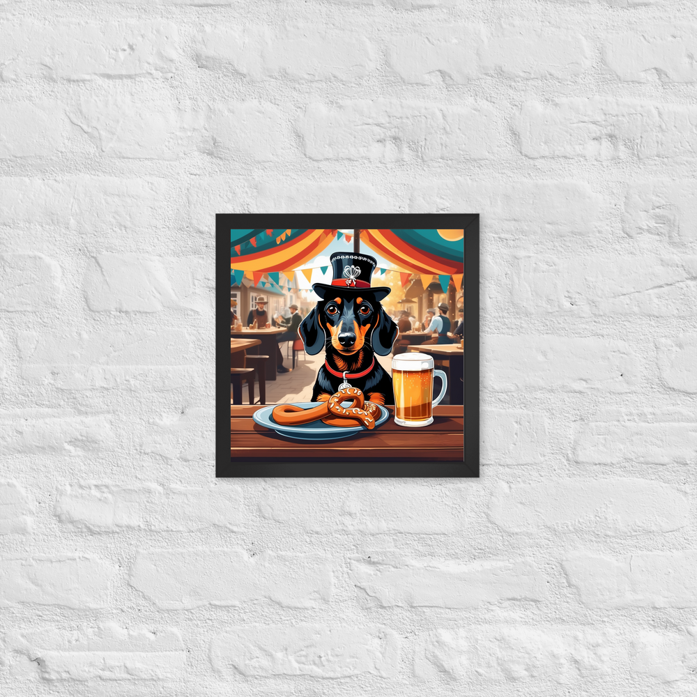 PugMug Custom Black Dachshund Framed Print