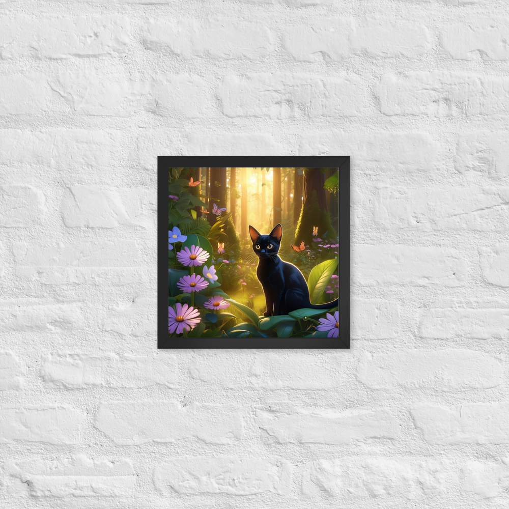 PugMug Custom Black Abyssinian Cat Framed Print