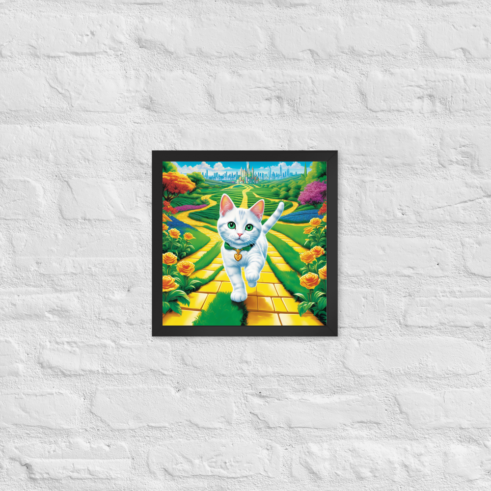 PugMug Custom White Companion Cat Framed Print