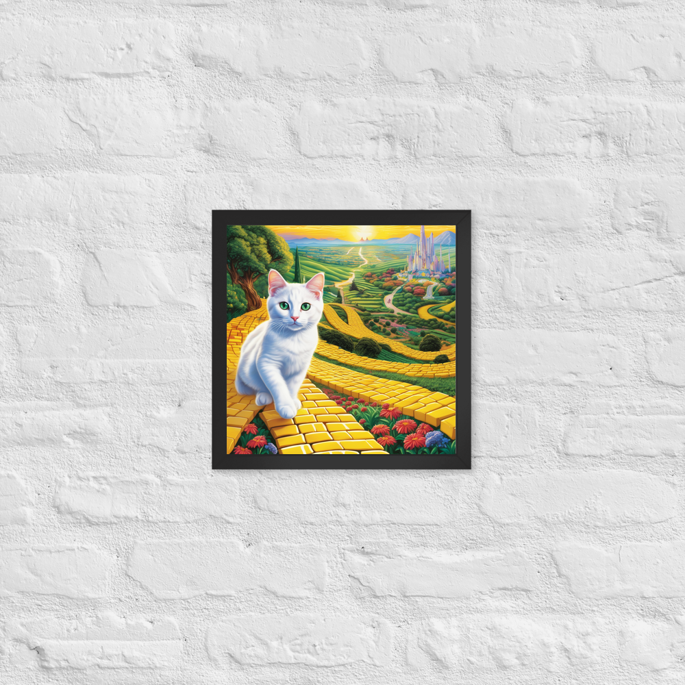 PugMug Custom White Companion Cat Framed Print