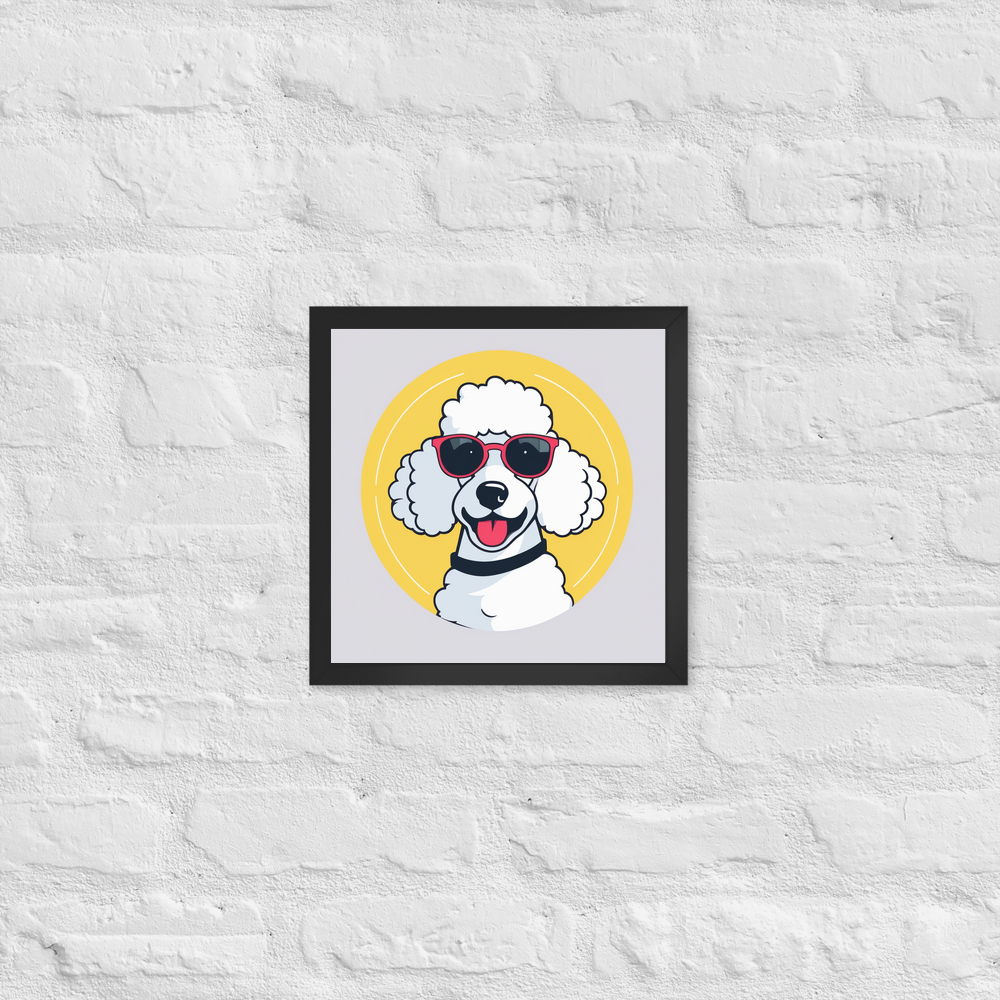 PugMug Custom White Poodle Framed Print