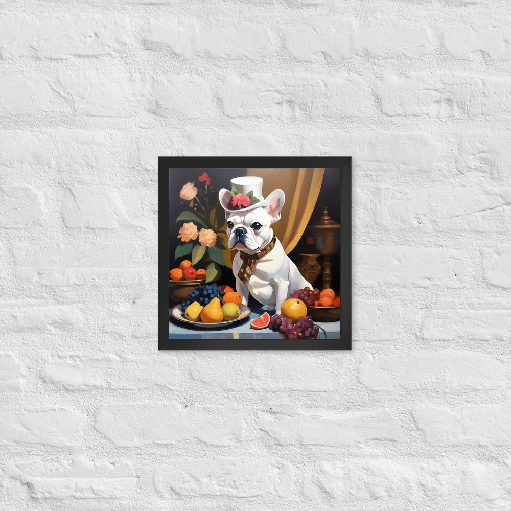 PugMug Custom White French Bulldog Framed Print