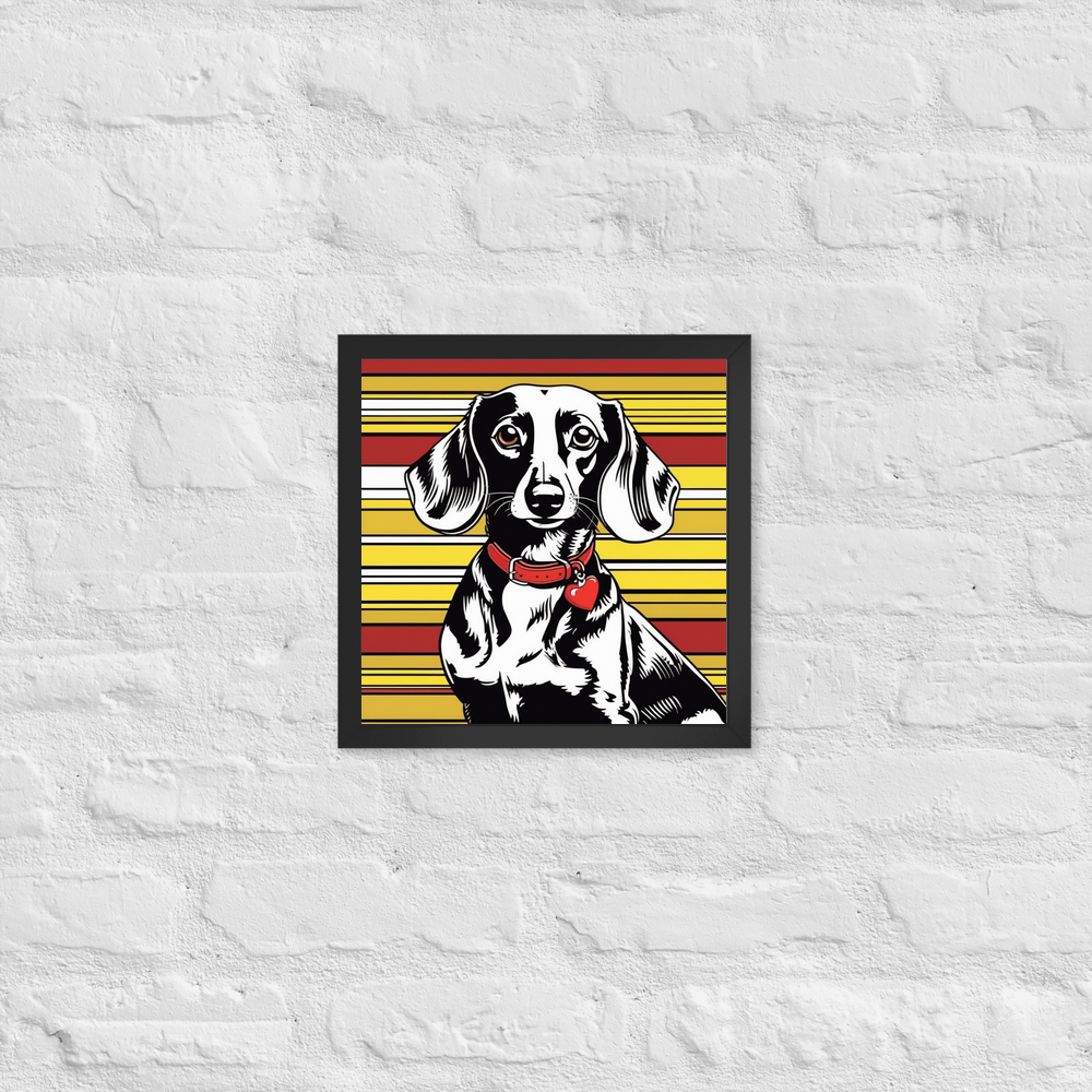 PugMug Custom Black Dachshund Framed Print