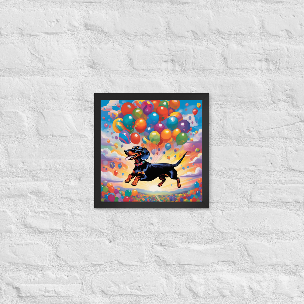 PugMug Custom Black Dachshund Framed Print