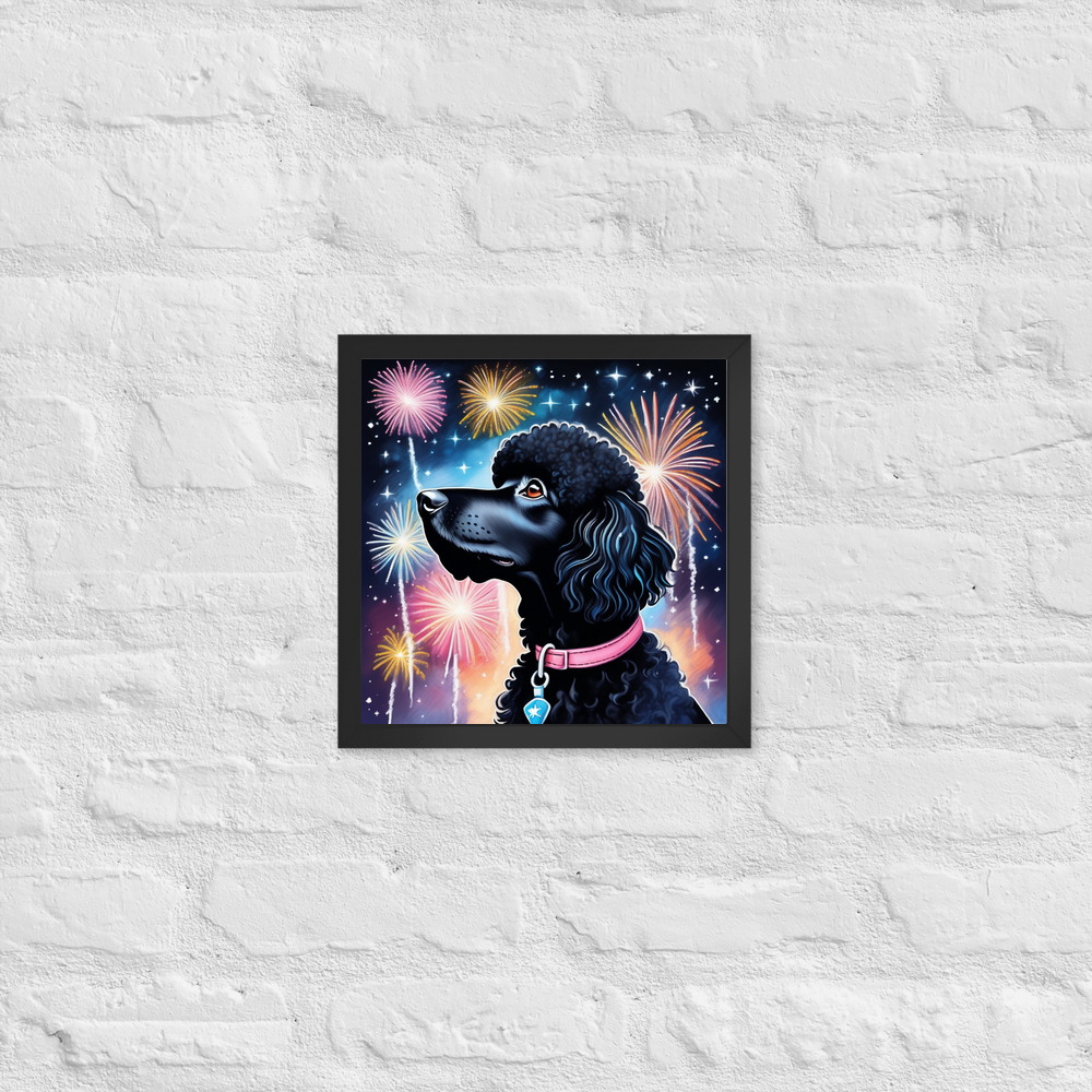 PugMug Custom Black Poodle Framed Print