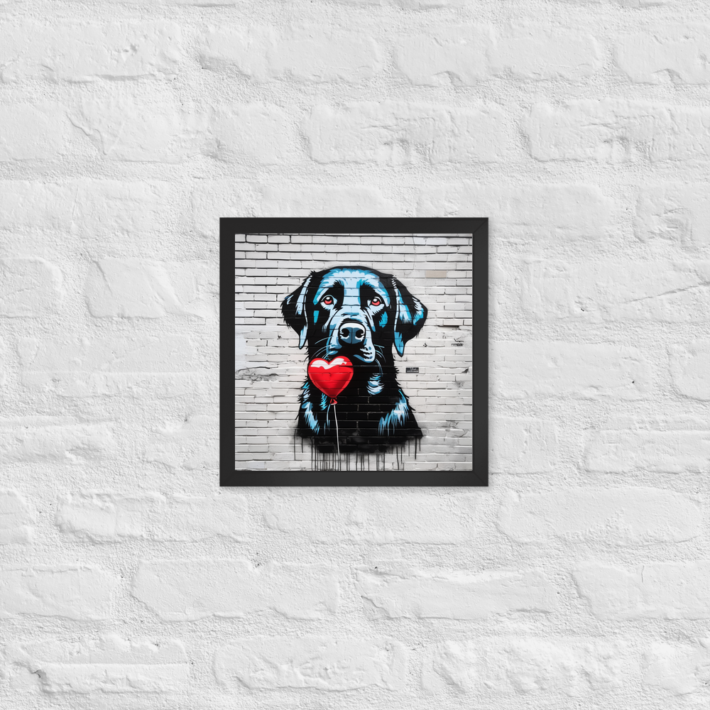 PugMug Custom Black Labrador Retriever Framed Print