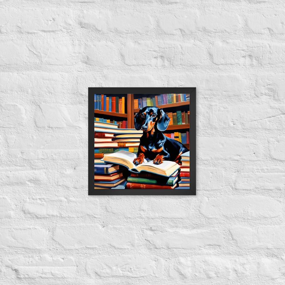 PugMug Custom Black Dachshund Framed Print