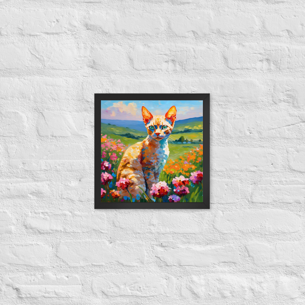 PugMug Custom Tabby Devon Rex Cat Framed Print