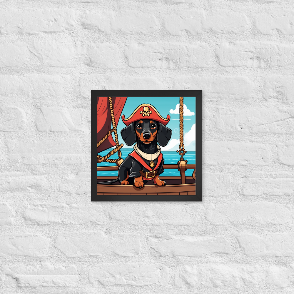 PugMug Custom Black Dachshund Framed Print