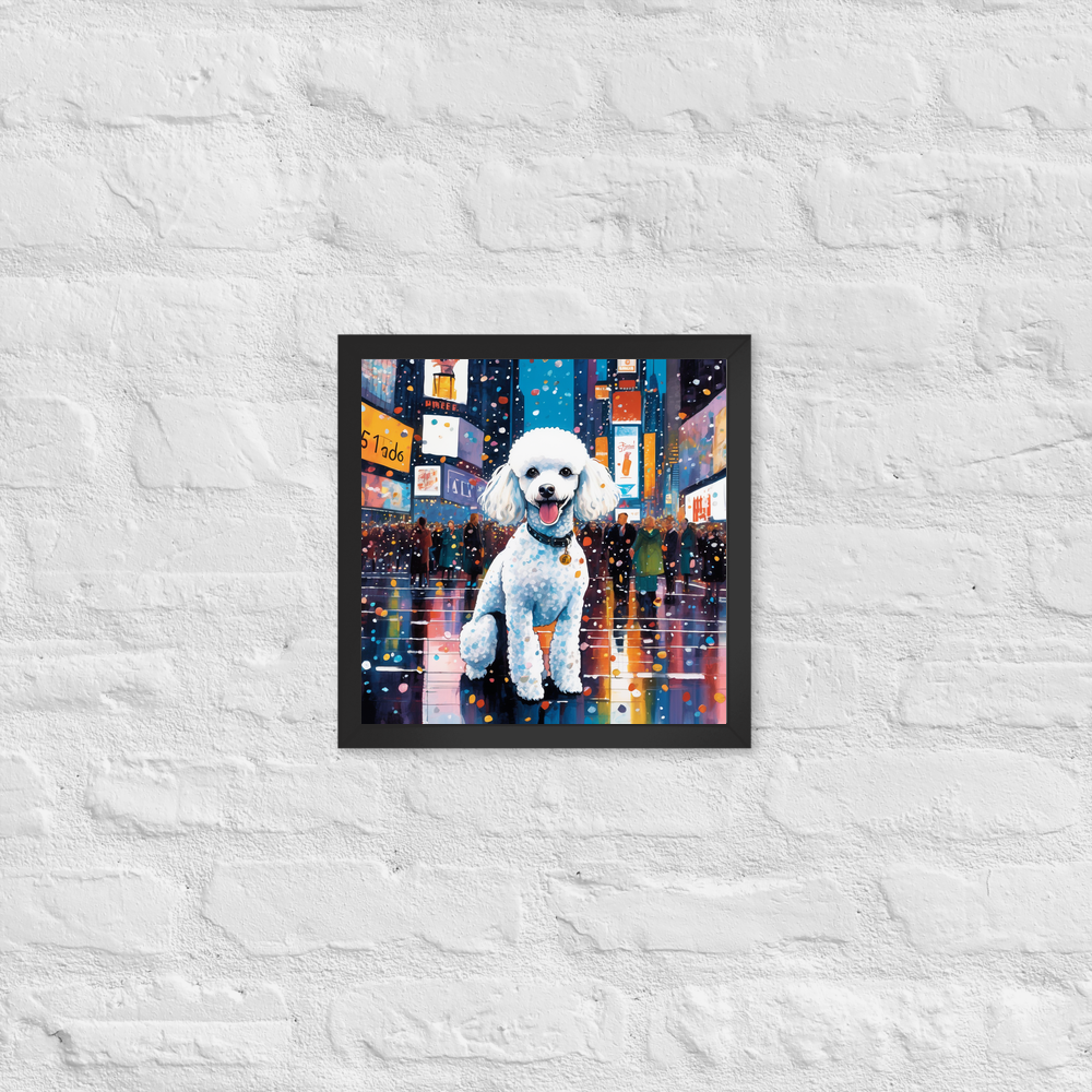 PugMug Custom White Poodle Framed Print
