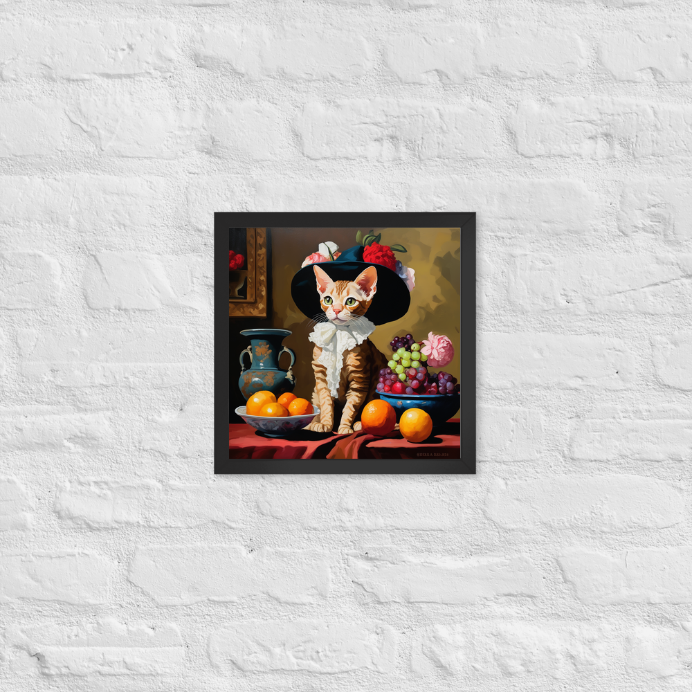 PugMug Custom Tabby Devon Rex Cat Framed Print