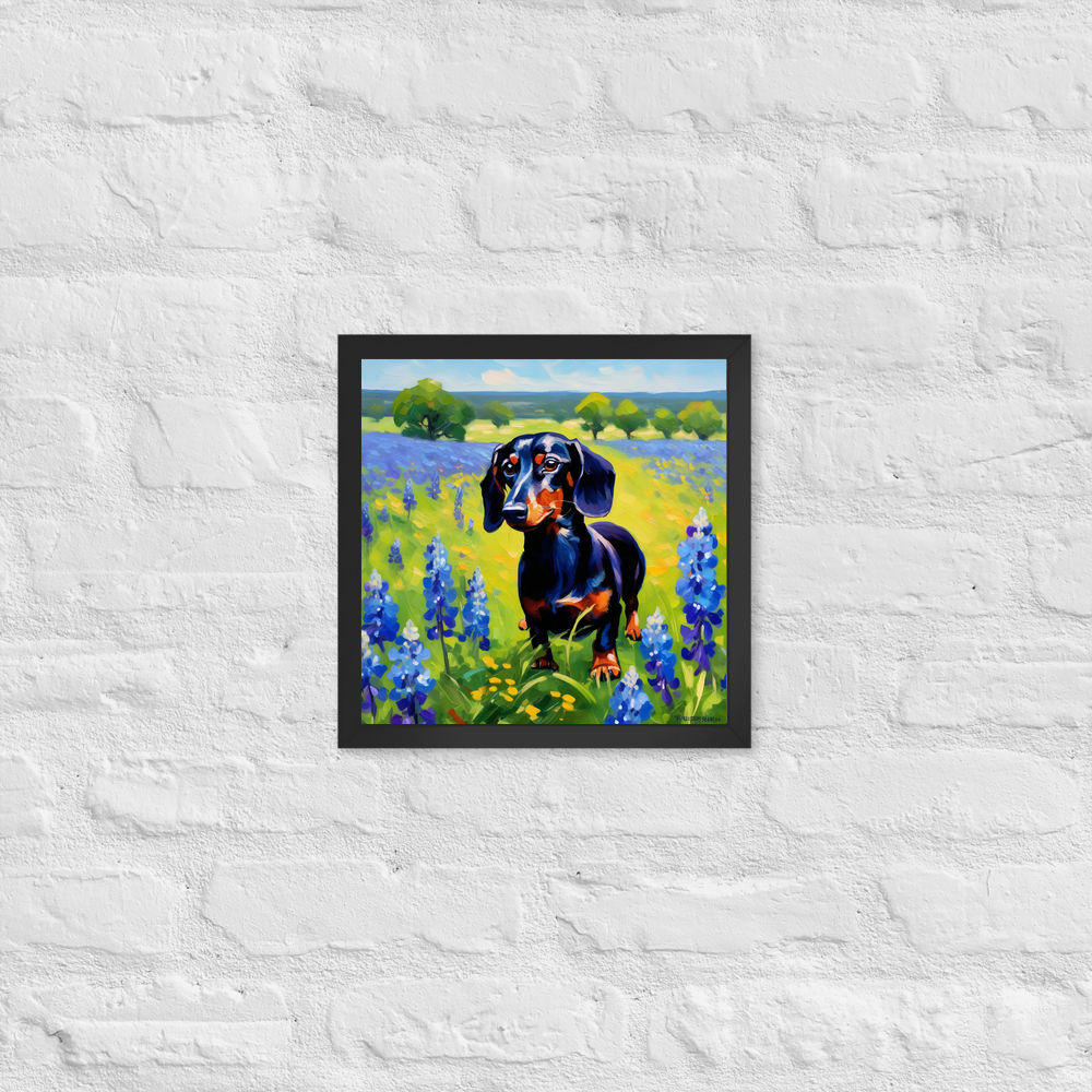 PugMug Custom Black Dachshund Framed Print