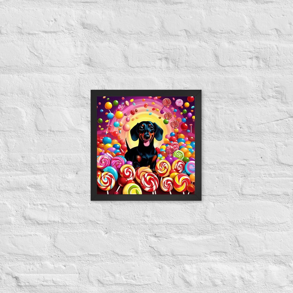 PugMug Custom Black Dachshund Framed Print