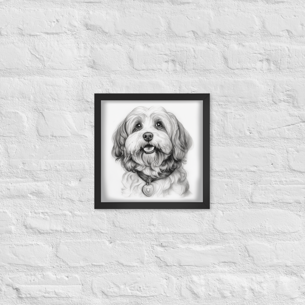 PugMug Custom White Havanese Dog Framed Print