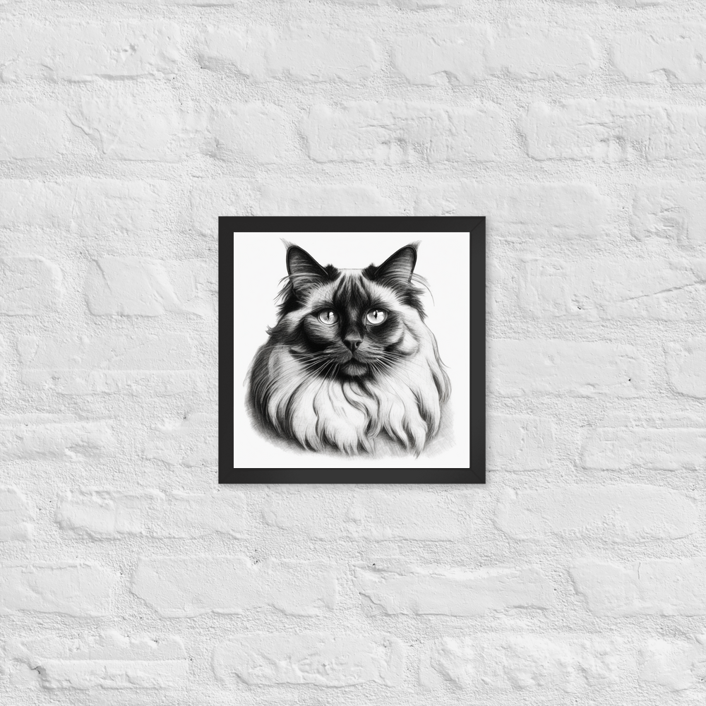 PugMug Custom Black Ragdoll Cat Framed Print