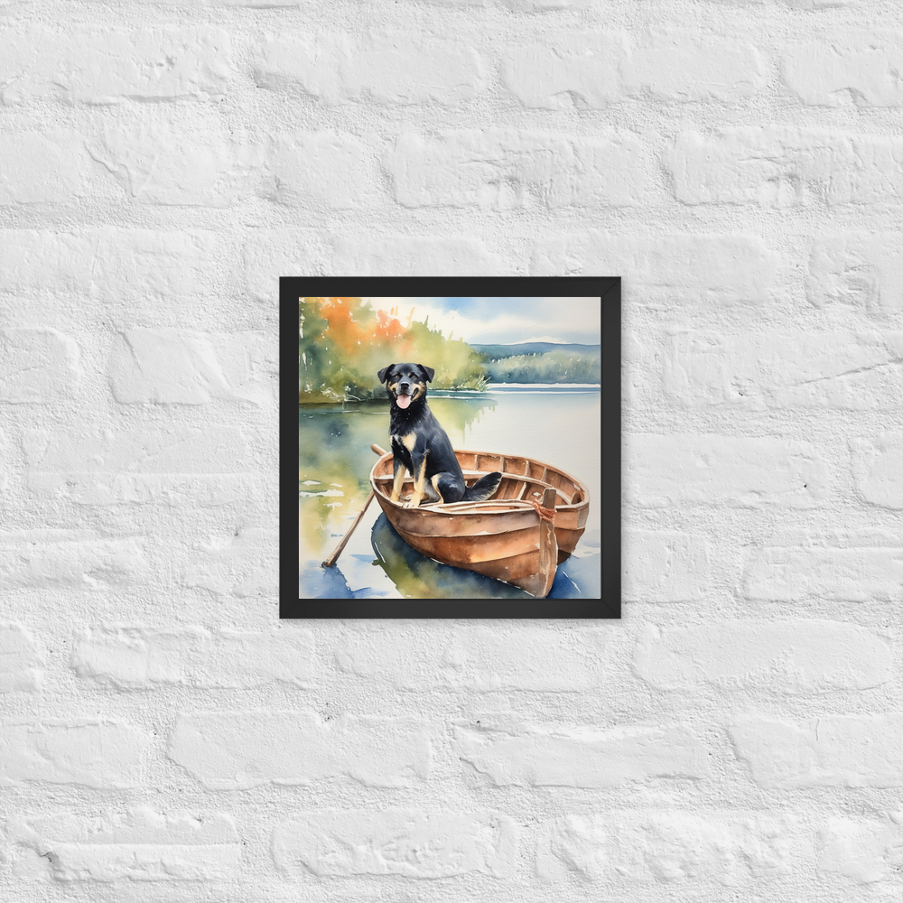 PugMug Custom Blue Framed Print
