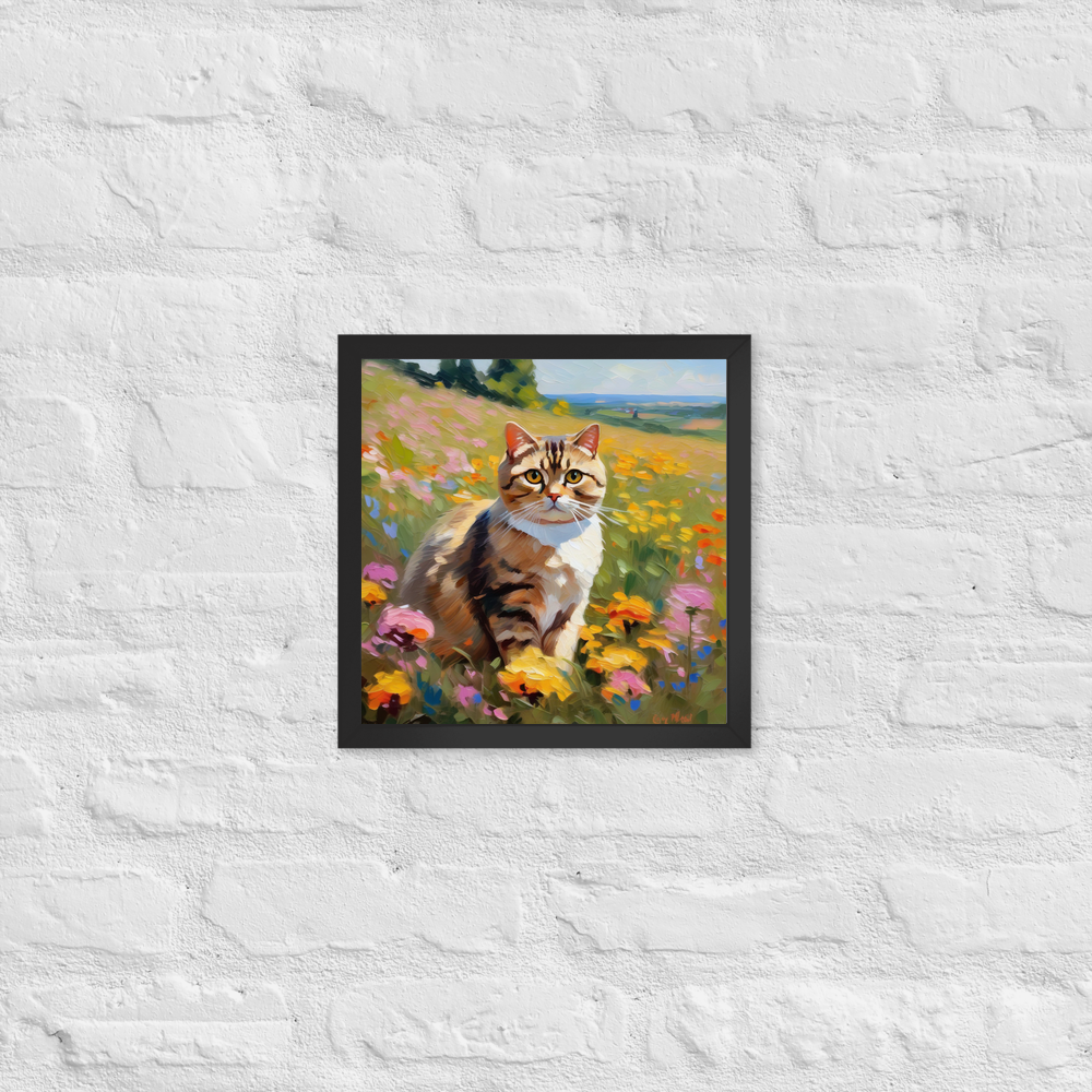 PugMug Custom Tabby Scottish Fold Cat Framed Print
