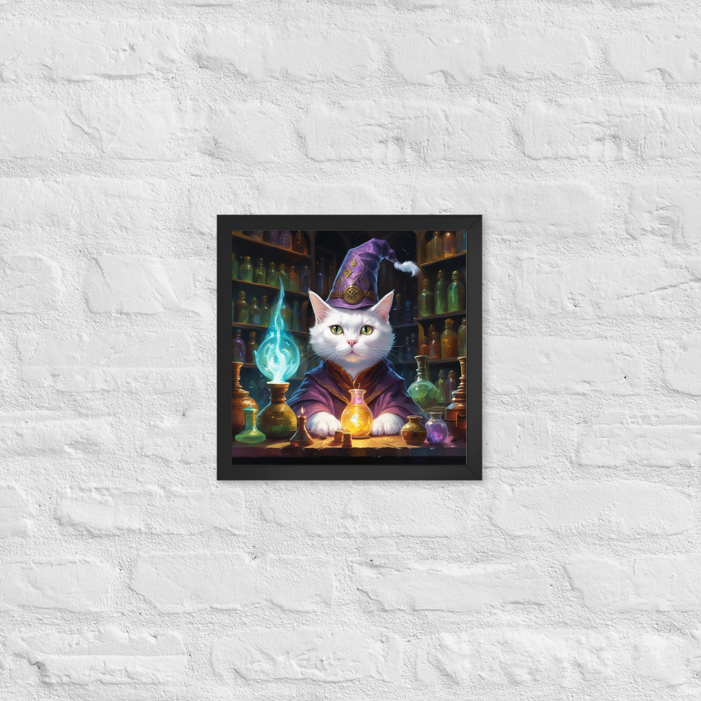 PugMug Custom White American Shorthair Cat Framed Print