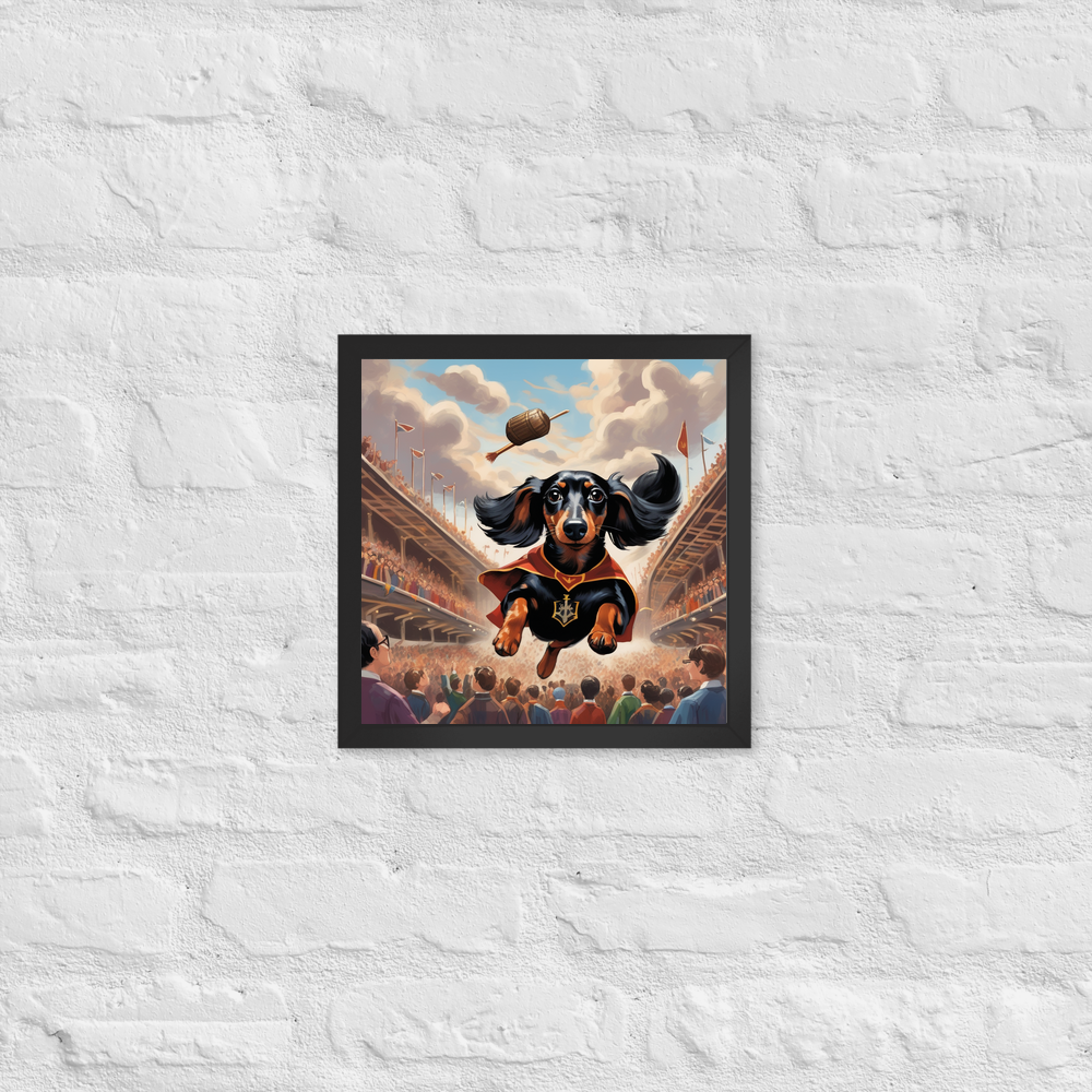 PugMug Custom Black Dachshund Framed Print