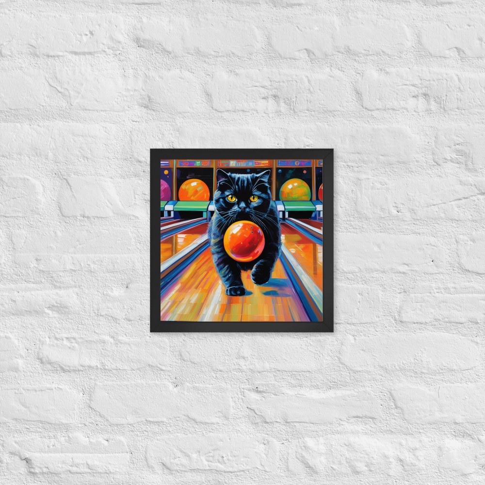 PugMug Custom Black Scottish Fold Cat Framed Print